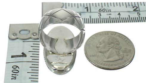 Turquoise Genuine Sterling Silver Jewelry Southwestern Ring Size 5 AX92634